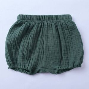 Baby Boy Girl Green Crinkled Muslin Bloomer Short Cotton Gauze Diaper Cover